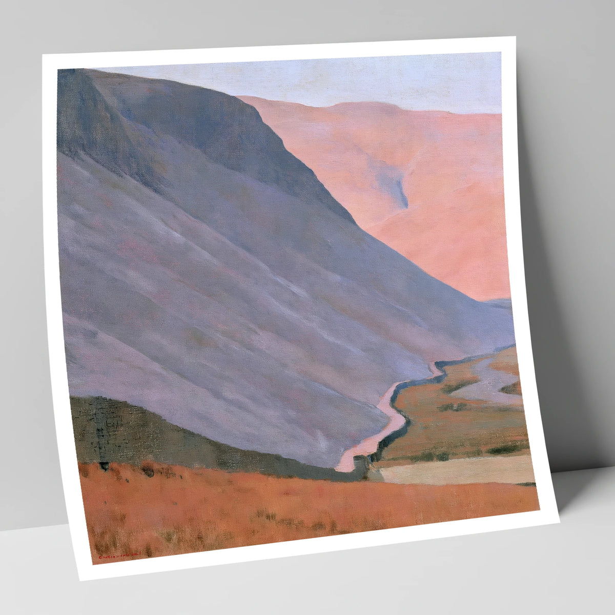 Pastel Fells and Drystone Wall lake district valley art print