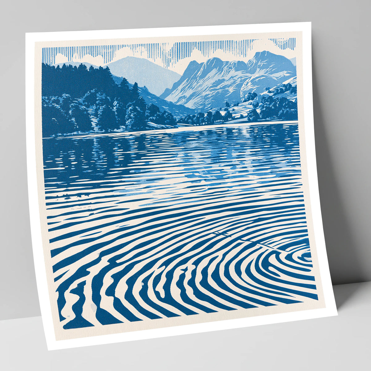 Cobalt Blue Lake at Dawn lake district lake art print