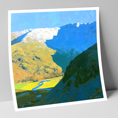 Winter Shadows on Grey Knotts lake district fell art print