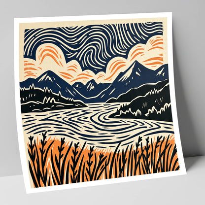 Coniston Water Under Swirling Skies lake district lake art print