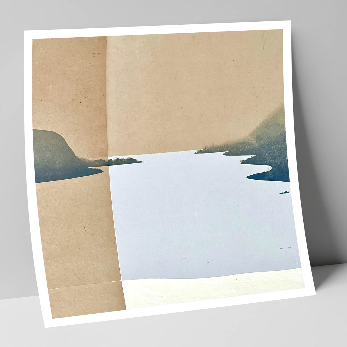 Minimalist Ullswater in Slate Blue lake district lake art print