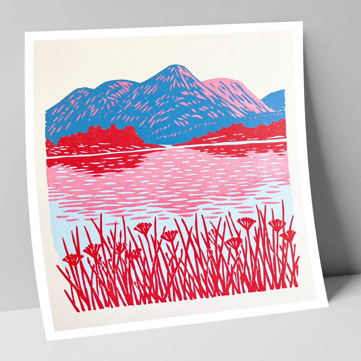 Vibrant Lake And Cobalt Fells lake district lake art print