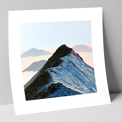 High Mountain Ridge Above Mist lake district fell art print