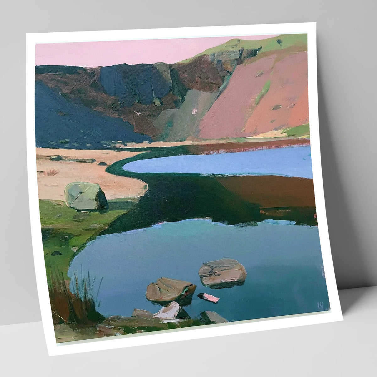 Blush Sky Over Easedale Tarn lake district lake art print