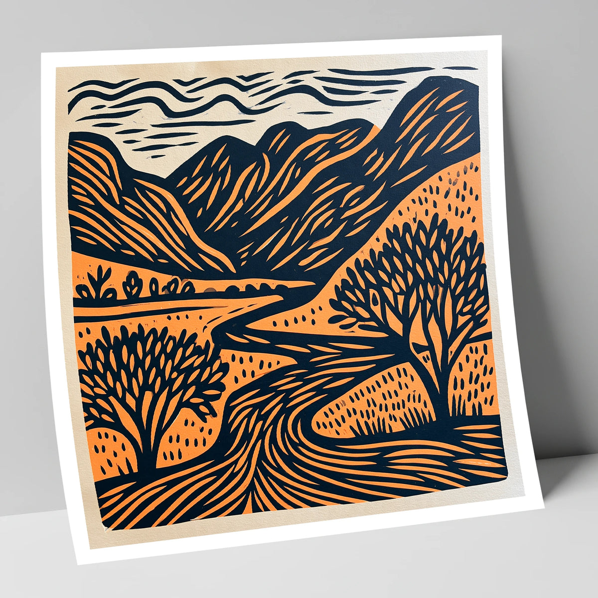 Rhythmic Borrowdale River Valley lake district valley art print
