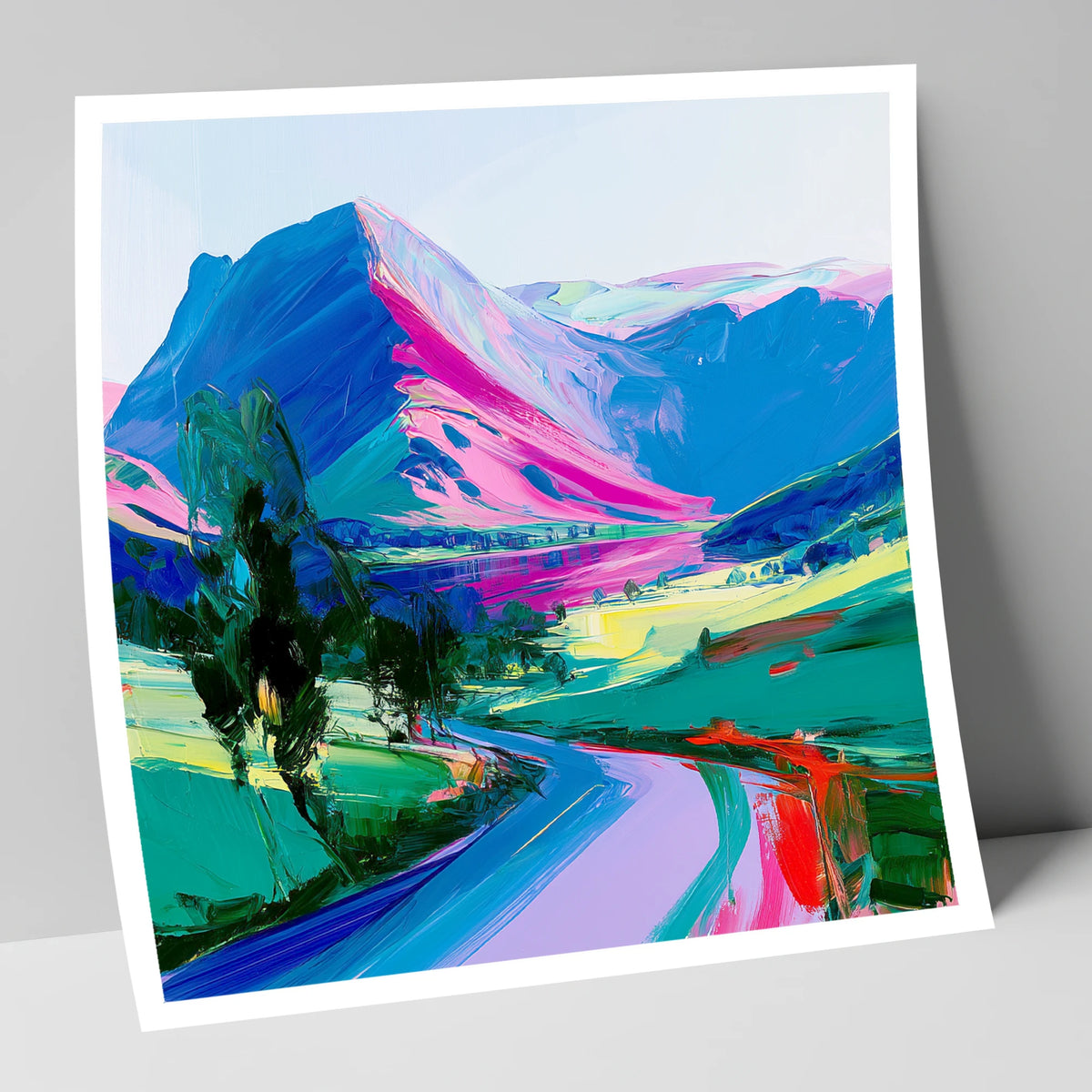 Vivid Magenta Lake District Fells lake district fell art print