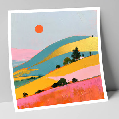 Golden Evening Over Vibrant Fells lake district sky art print