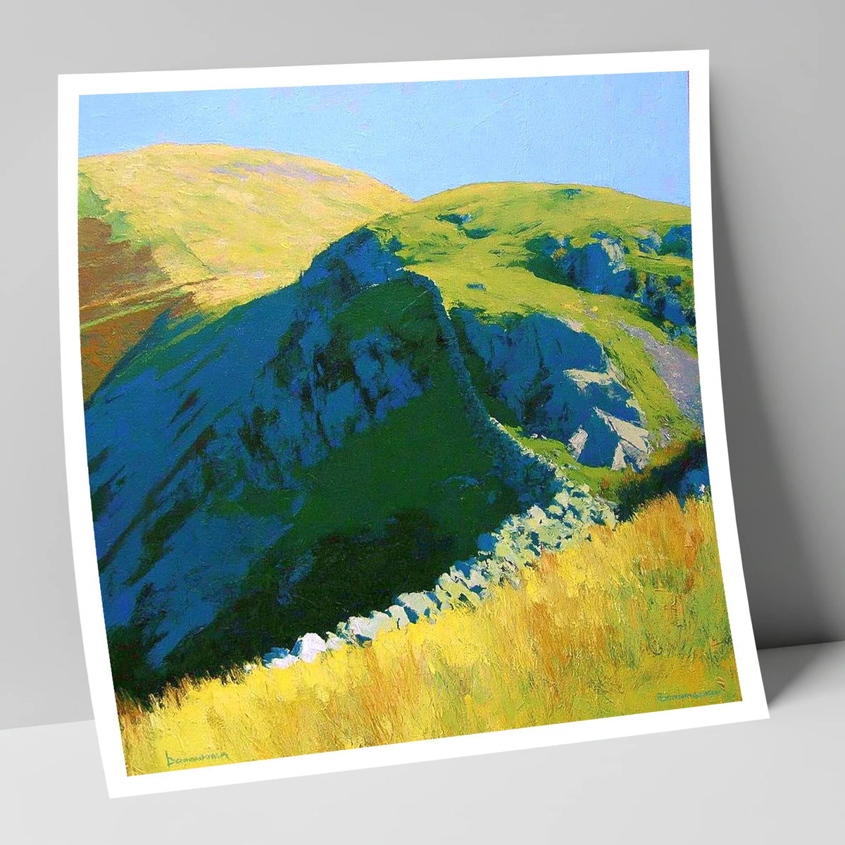 Sunlit Ridge on Birks Fell lake district fell art print