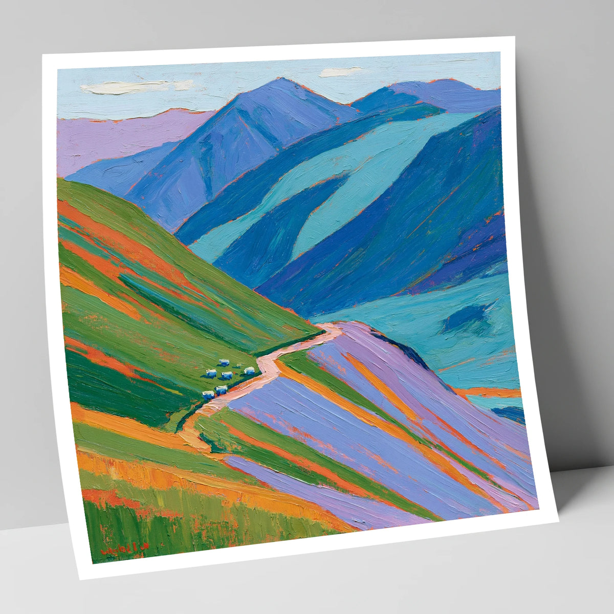 Vibrant Fells From The Summit lake district fell art print
