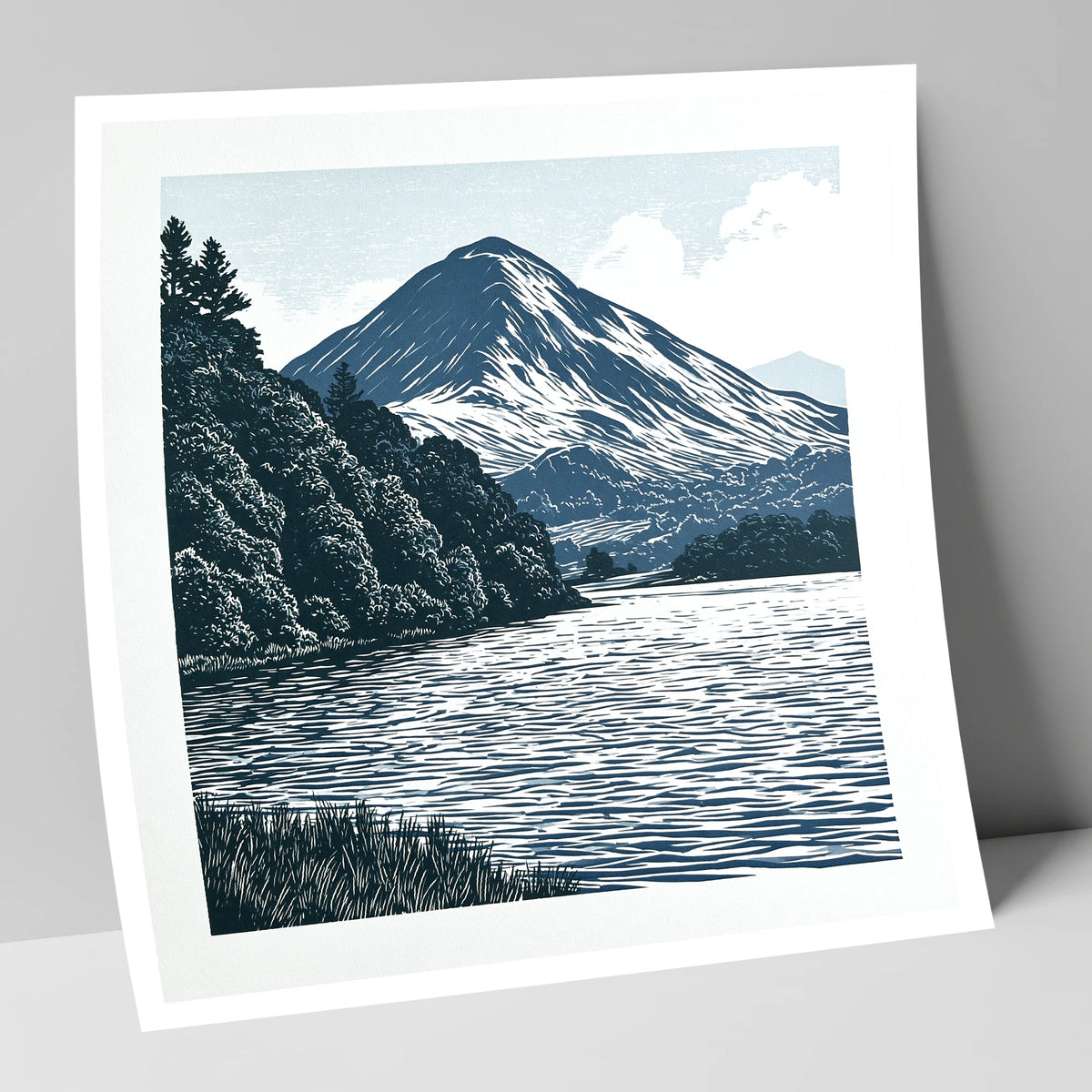 Catbells in Slate and Navy lake district fell art print