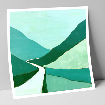 Vibrant Green Honister Pass lake district valley art print