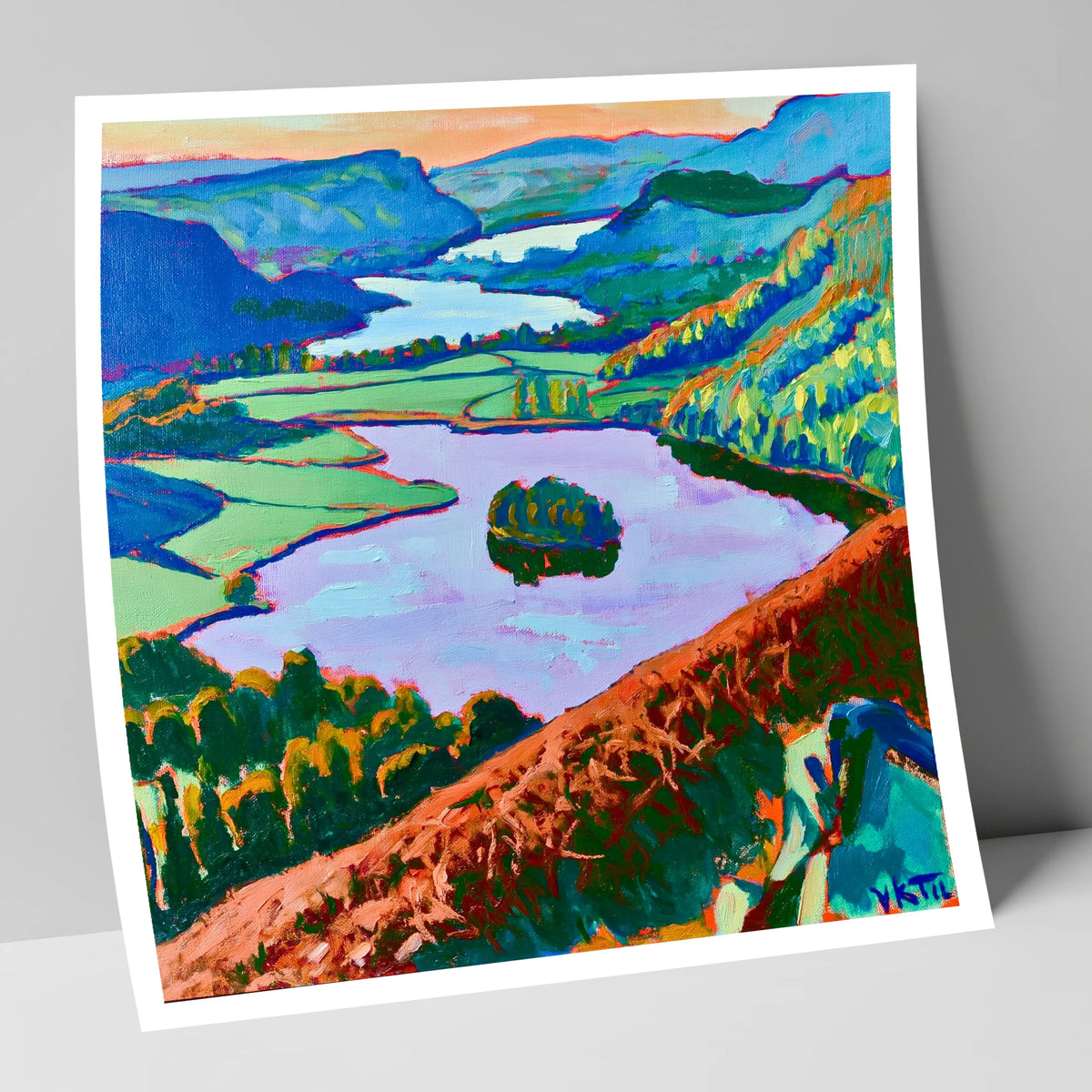 Grasmere Through Vibrant Bracken lake district lake art print
