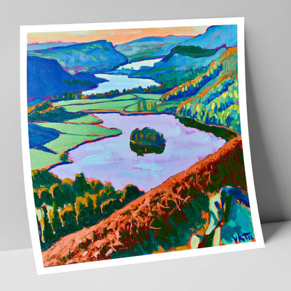 Grasmere Through Vibrant Bracken lake district lake art print