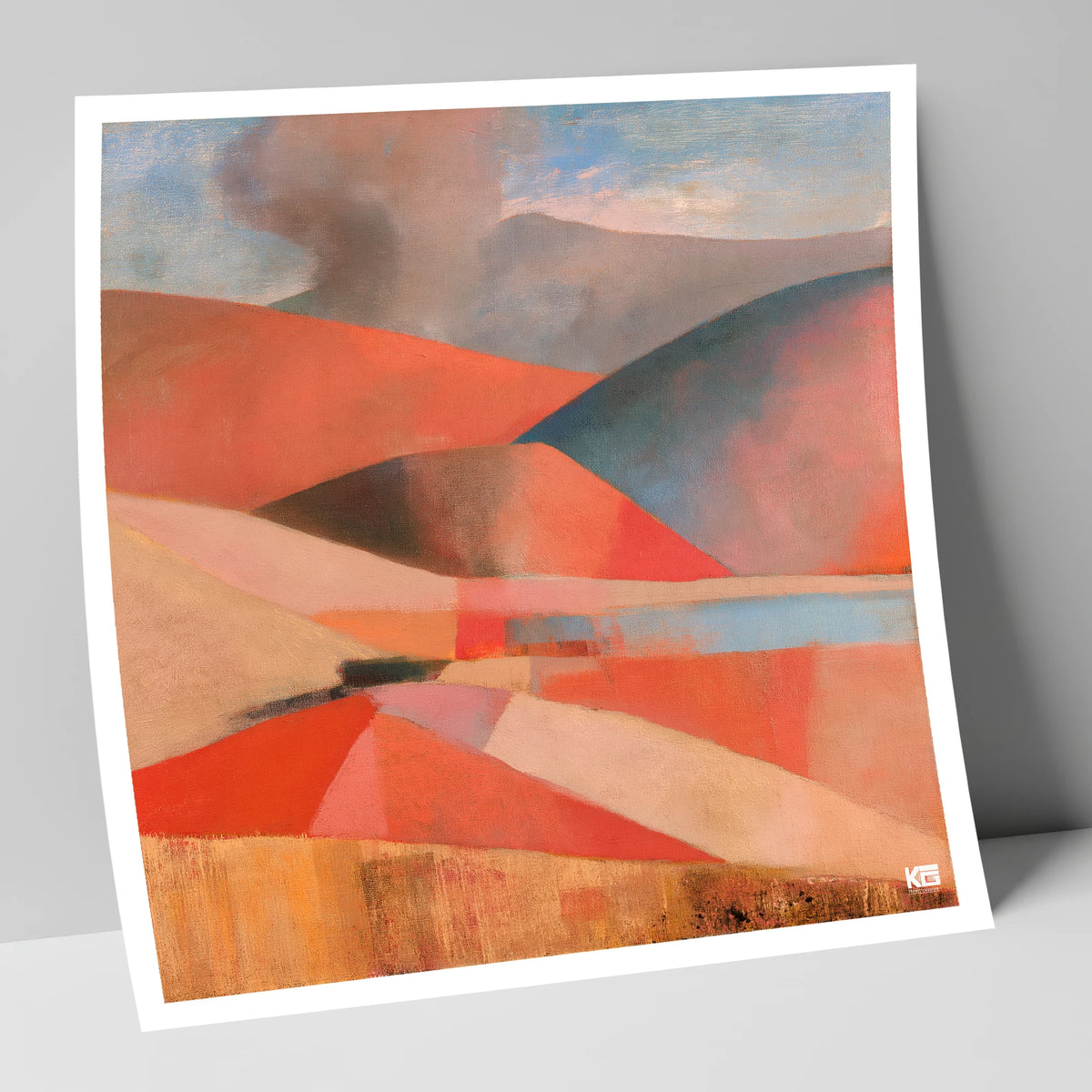 Cloudy Rolling Fells in Coral lake district fell art print