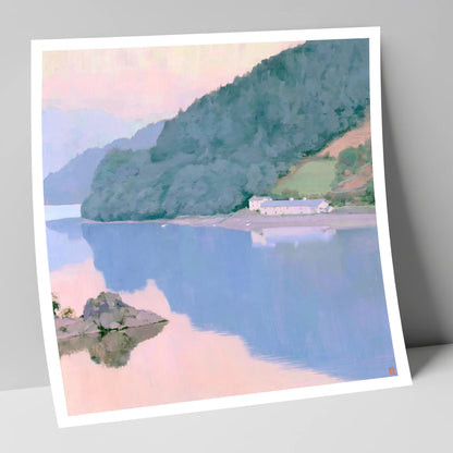 Pink Dawn on Coniston Water lake district lake art print