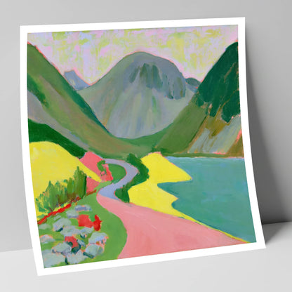 Great Gable in Vivid Colour lake district fell art print