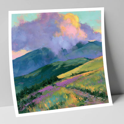Rolling Fells Under Luminous Clouds lake district fell art print