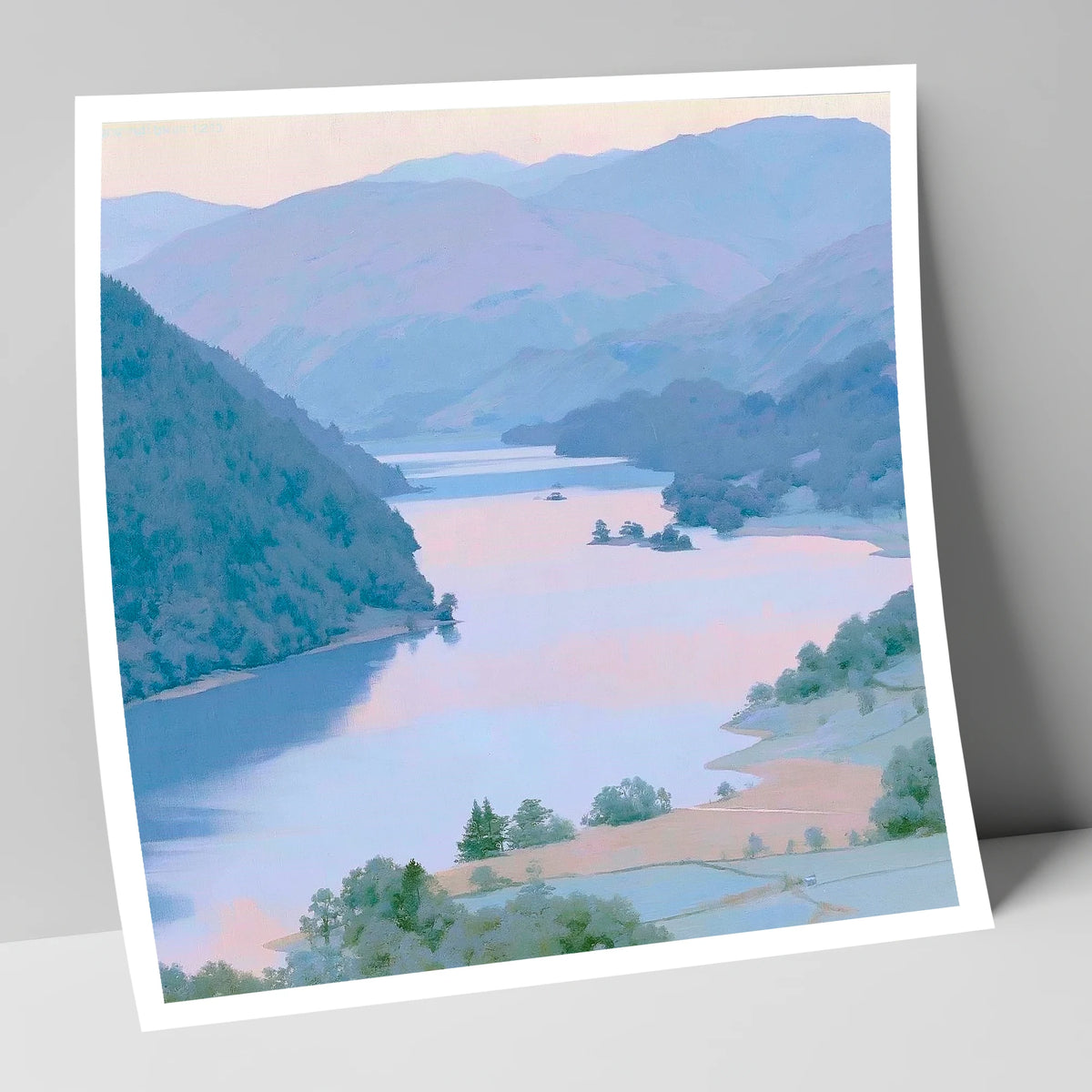 Winding Ullswater at Dawn lake district lake art print