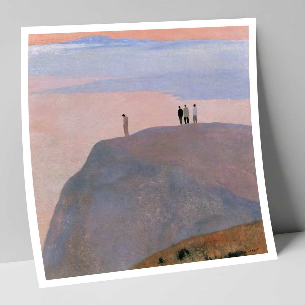 Fell Top Walkers at Dusk lake district fell art print