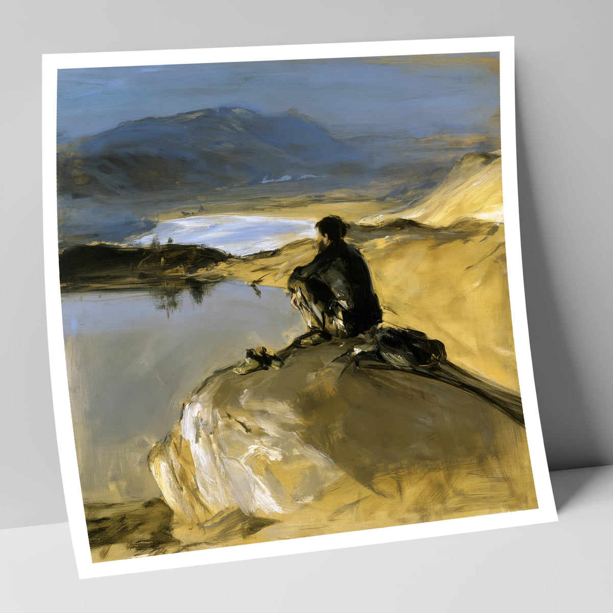 Innominate Tarn Walker in Shadow lake district fell art print