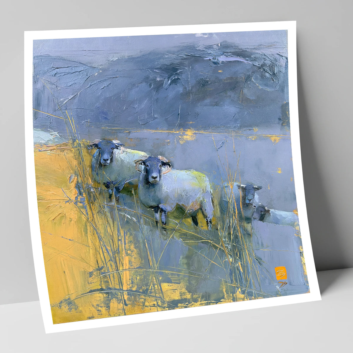 Herdwick Sheep Against Slate Fells lake district wildlife art print