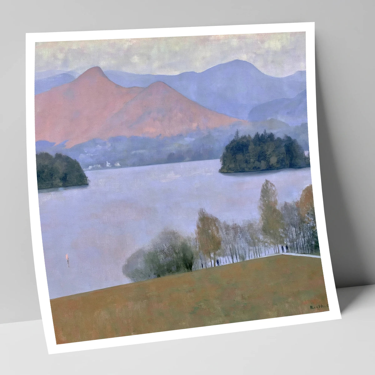 Derwentwater Dusk from Crow Park lake district village art print