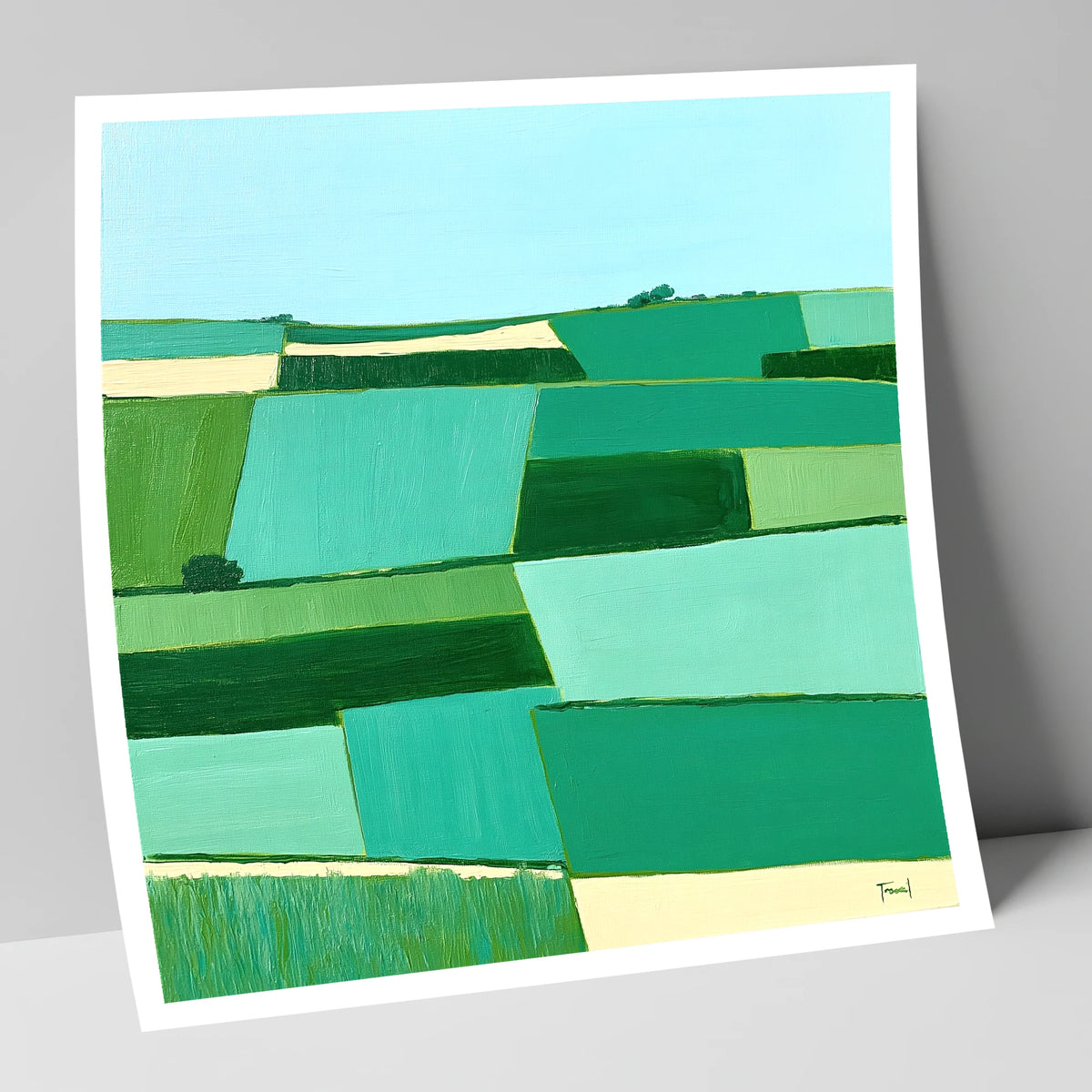 Green Patchwork Dale Fields lake district valley art print