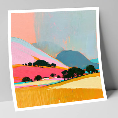 Vibrant Fells Under Storm Clouds lake district sky art print