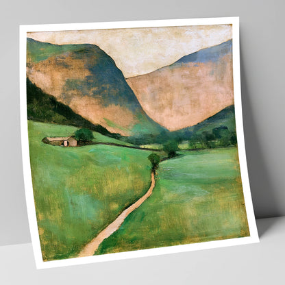 Green Valley Beneath Warm Fells lake district valley art print