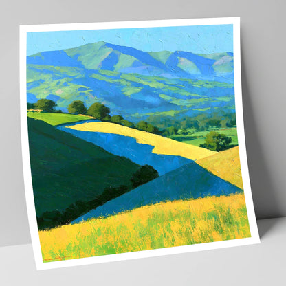 Sunlight and Cloud Shadows over Fells lake district sky art print