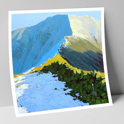 Sunlit Snow on Fairfield Ridge lake district fell art print