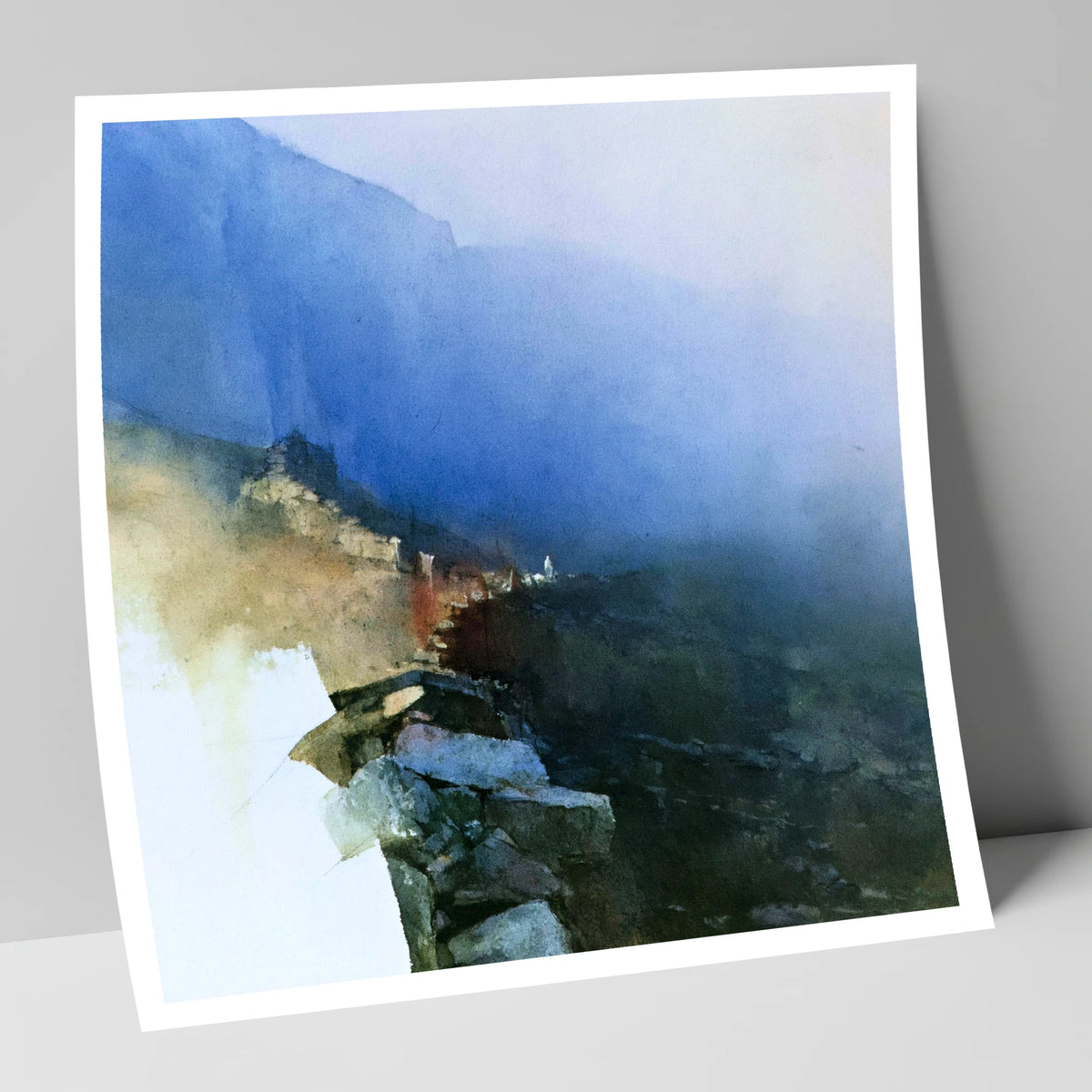 Valley Wall in Indigo Mist lake district valley art print