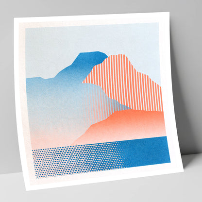 Geometric Great Gable In Coral lake district fell art print