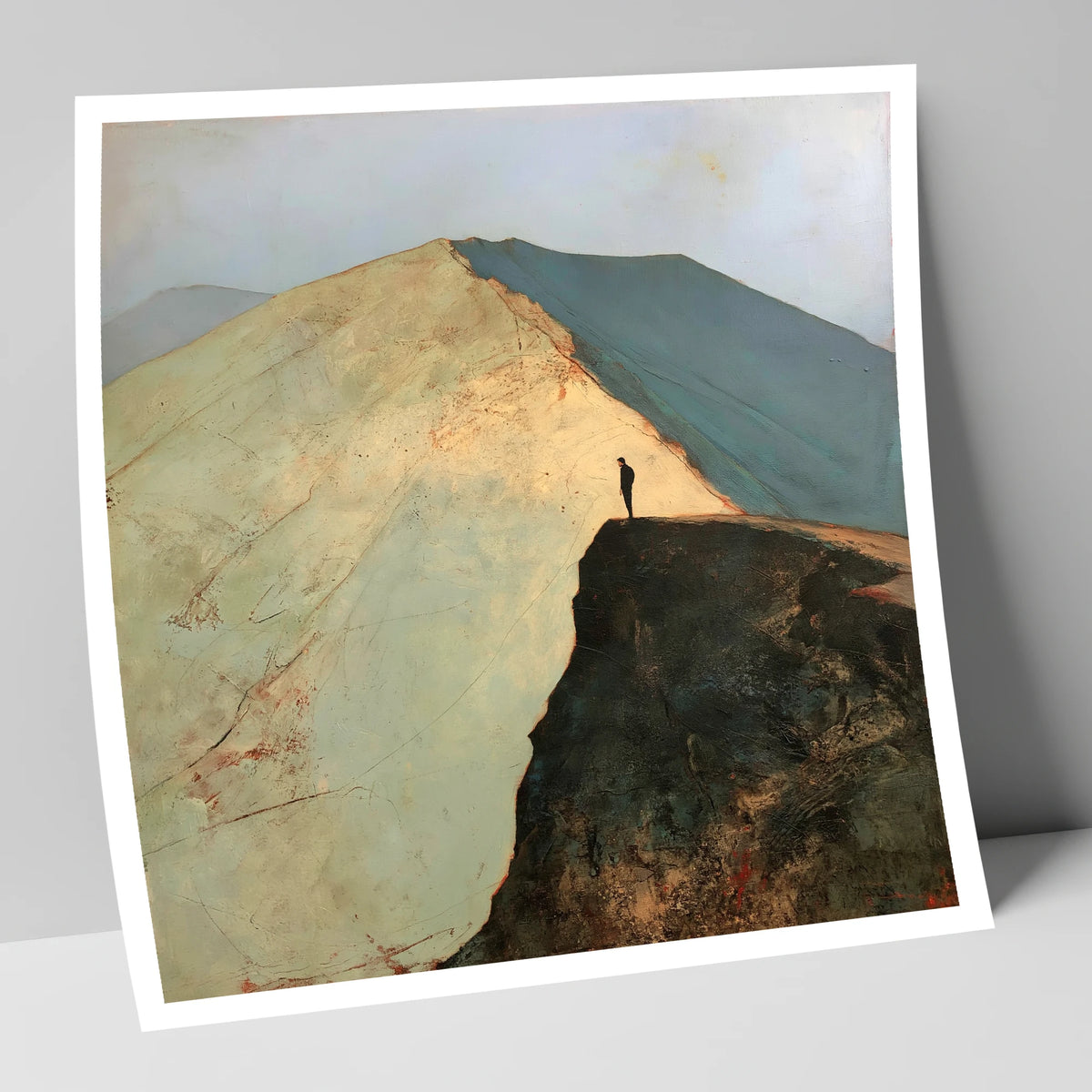 Walker on Striding Edge Helvellyn lake district walking art print