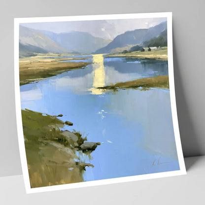 Golden Reflection on the Lake lake district lake art print