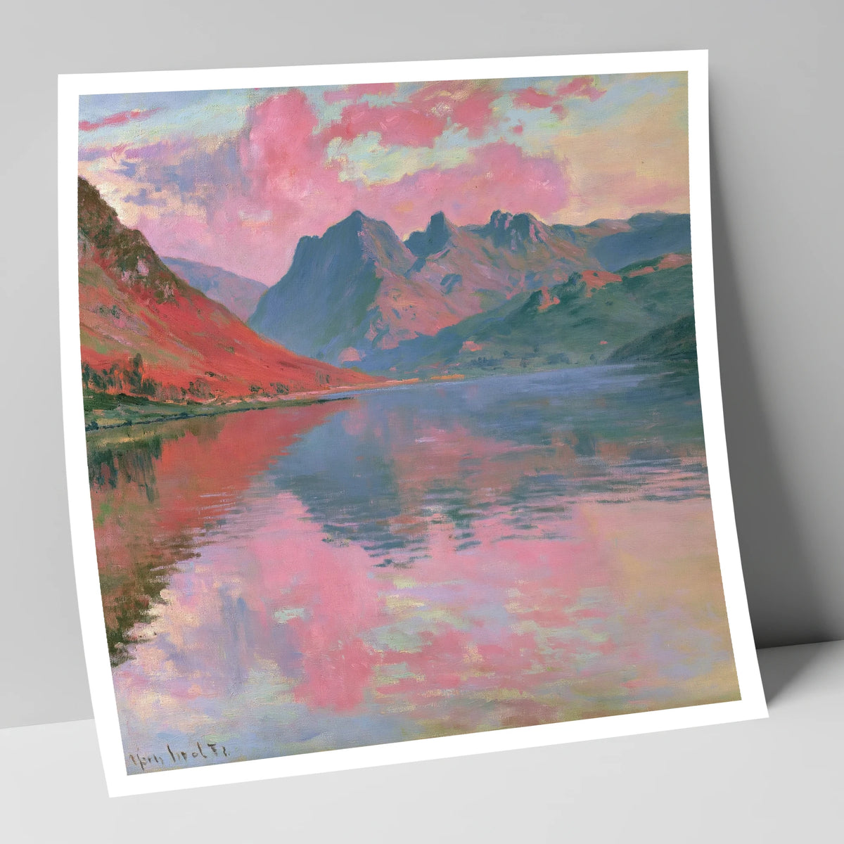 Loweswater Beneath Pink Sunset Skies lake district lake art print
