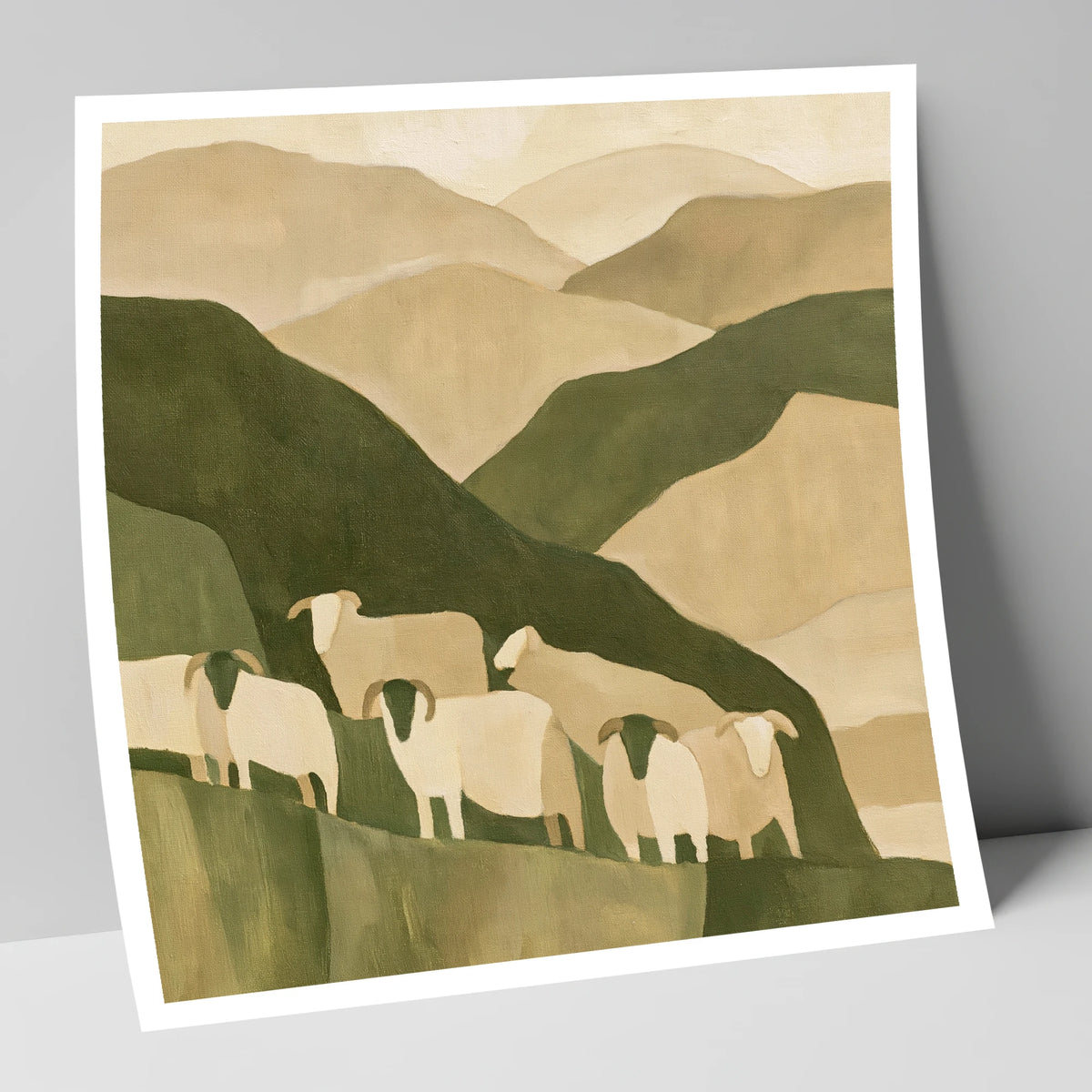 Herdwick Flock on Earthy Fells lake district wildlife art print