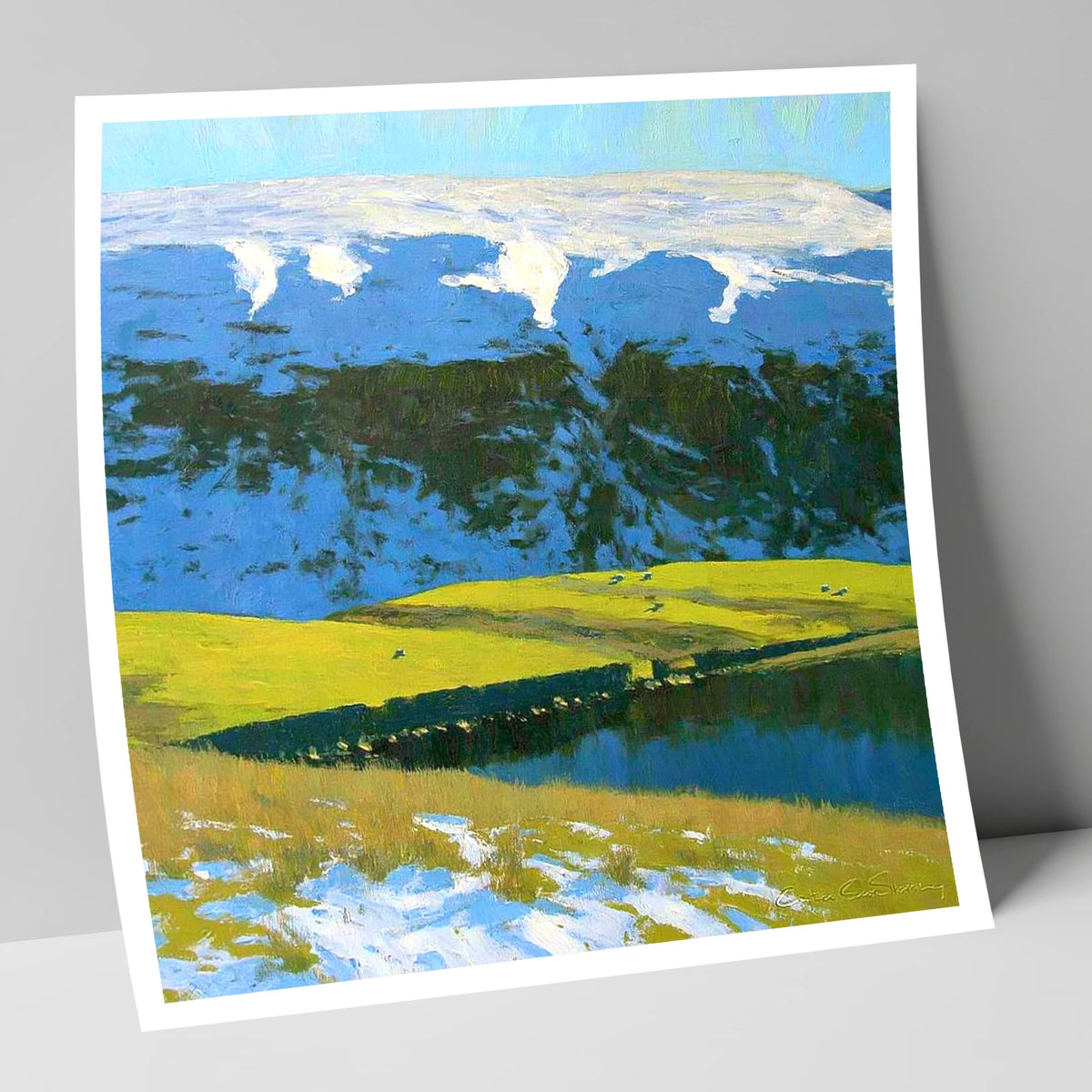 Snowy Ridge on Maiden Moor lake district fell art print