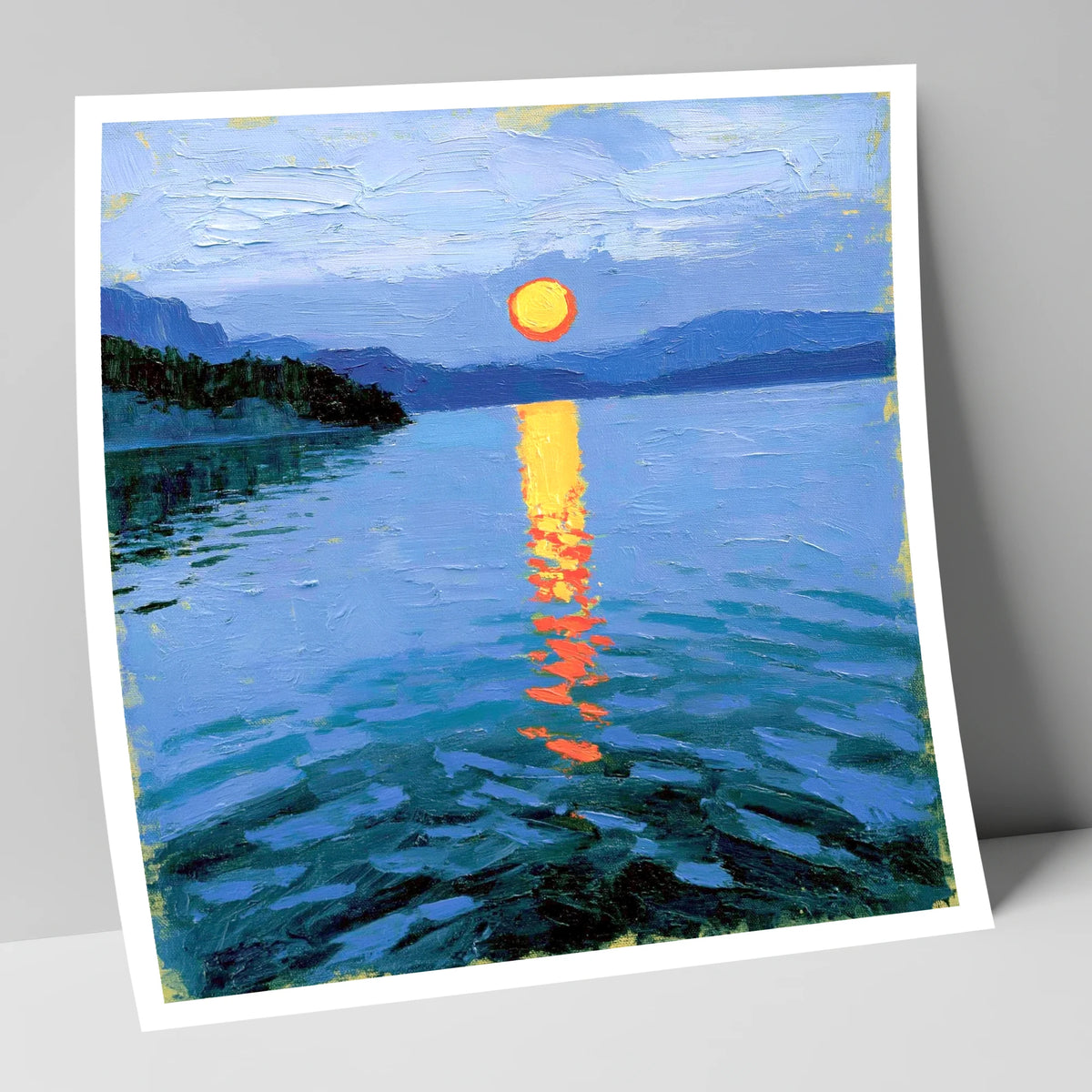 Fiery Sunset Over the Lake lake district lake art print
