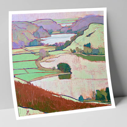 Vivid Grasmere Above Red Bracken lake district lake art print