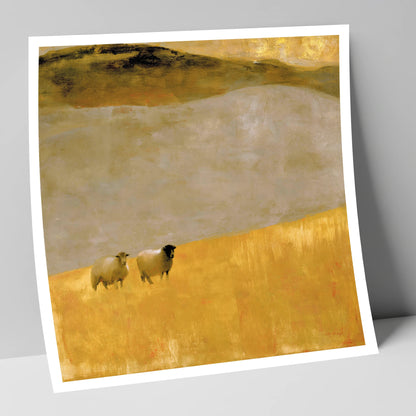 Herdwick Sheep in Autumn Light lake district wildlife art print