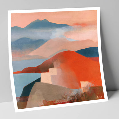 Bold Fells from the Summit lake district fell art print
