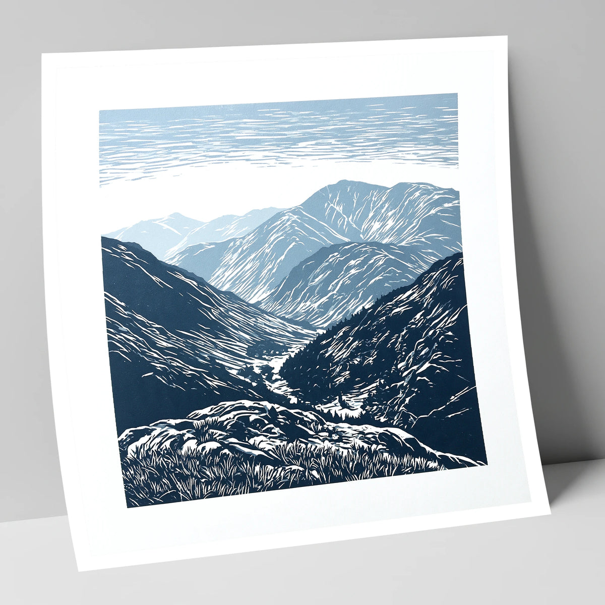 Blue Valley From The Summit lake district fell art print