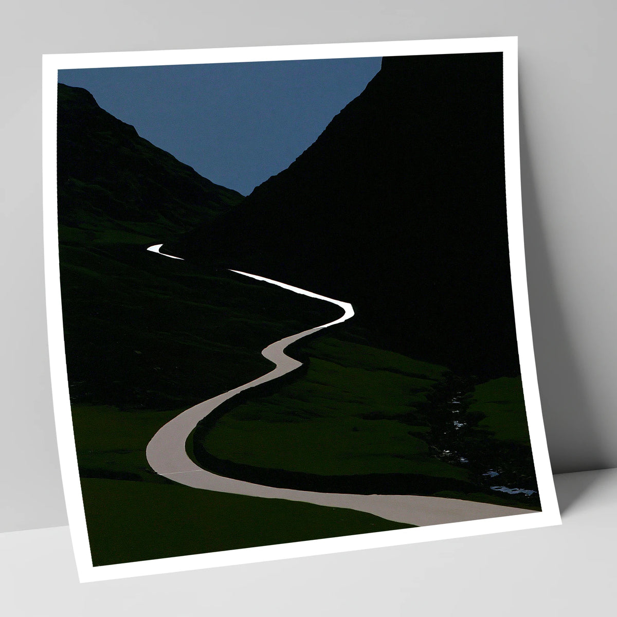 Twilight Winding Mountain Pass lake district valley art print