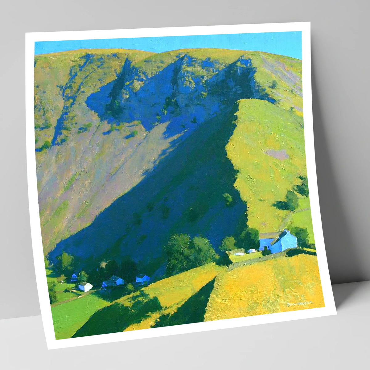 Vibrant Shadows on Bonscale Pike lake district fell art print