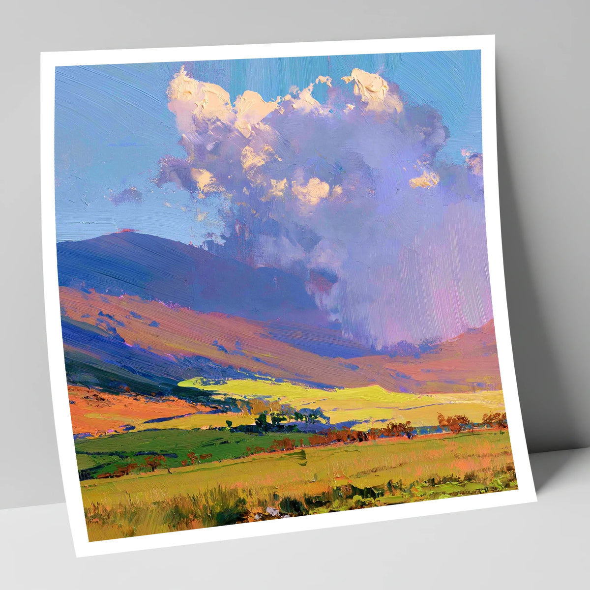 Vivid Fells Under Passing Shower lake district fell art print