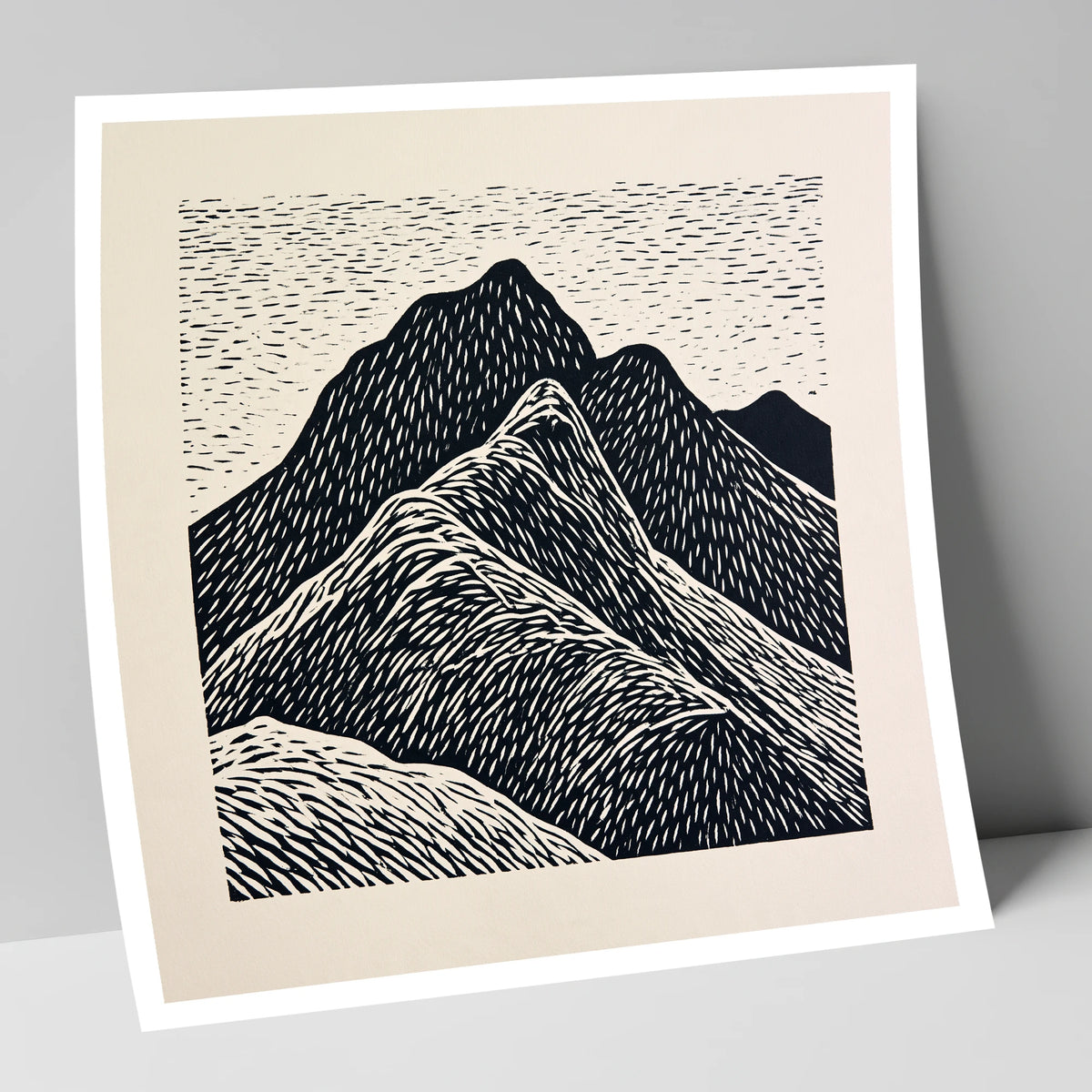 Bold Graphic Bowfell Peak lake district fell art print