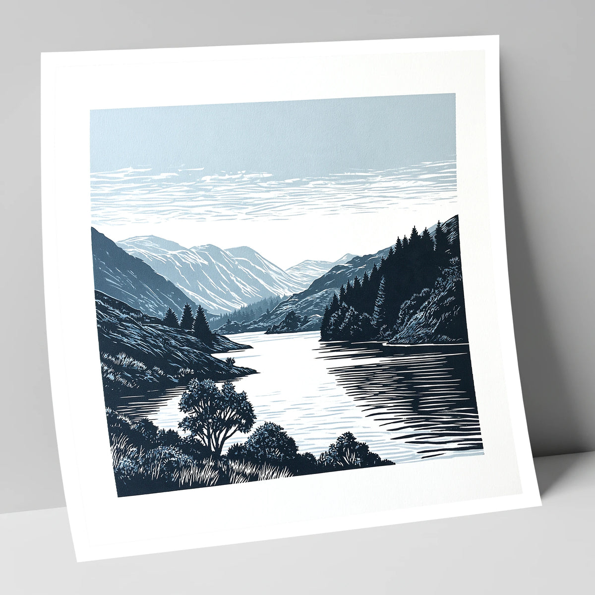 Navy Fells Over Slate Lake lake district lake art print
