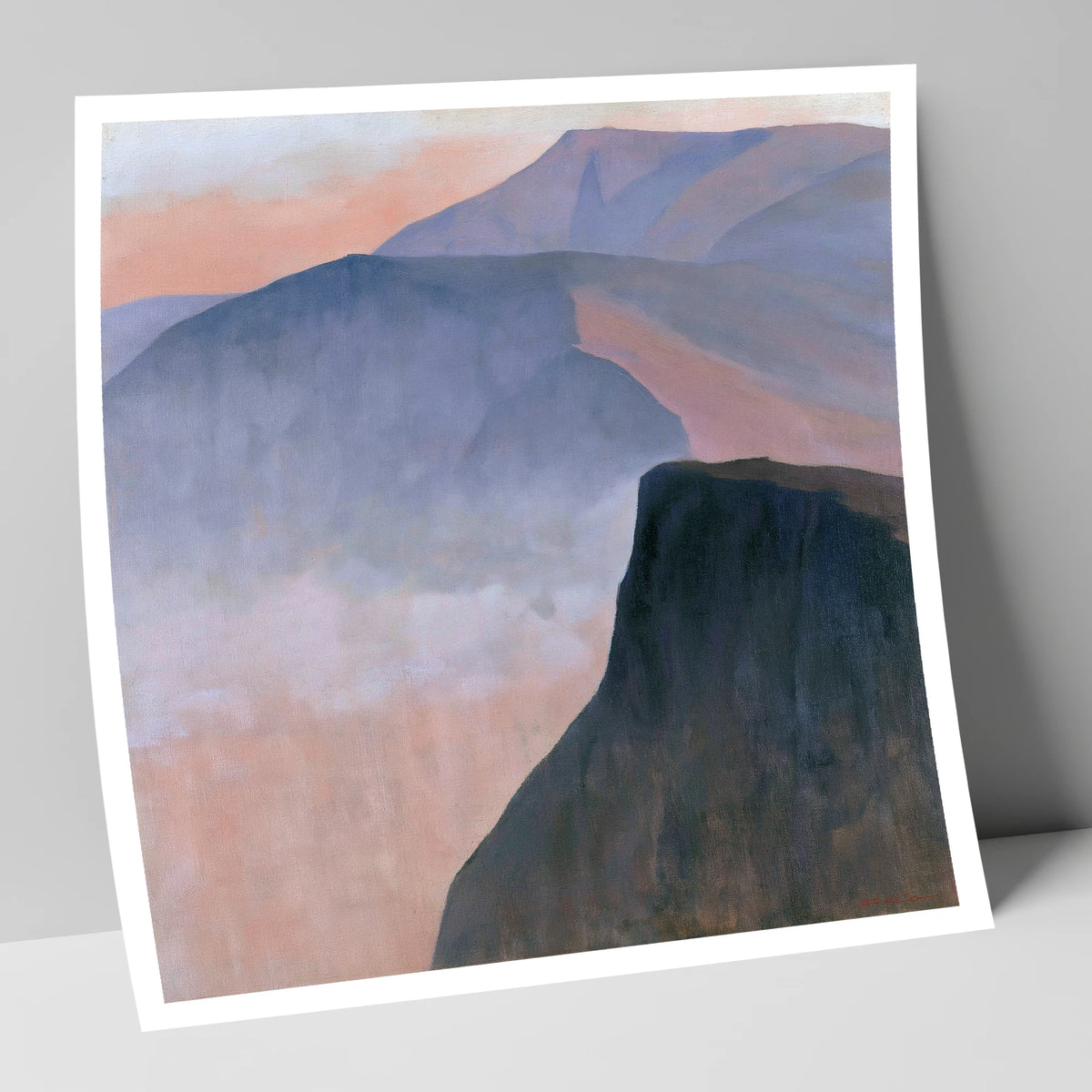 Mountain Ridge in Pastel Mist lake district fell art print
