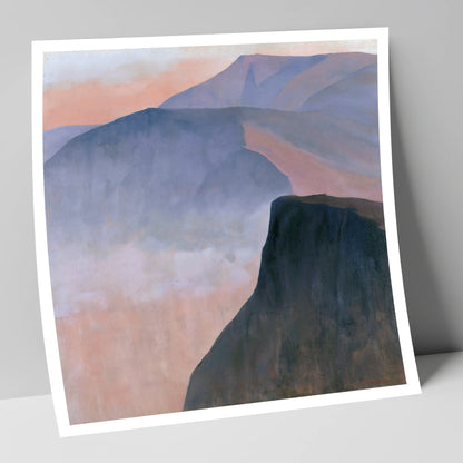 Mountain Ridge in Pastel Mist lake district fell art print
